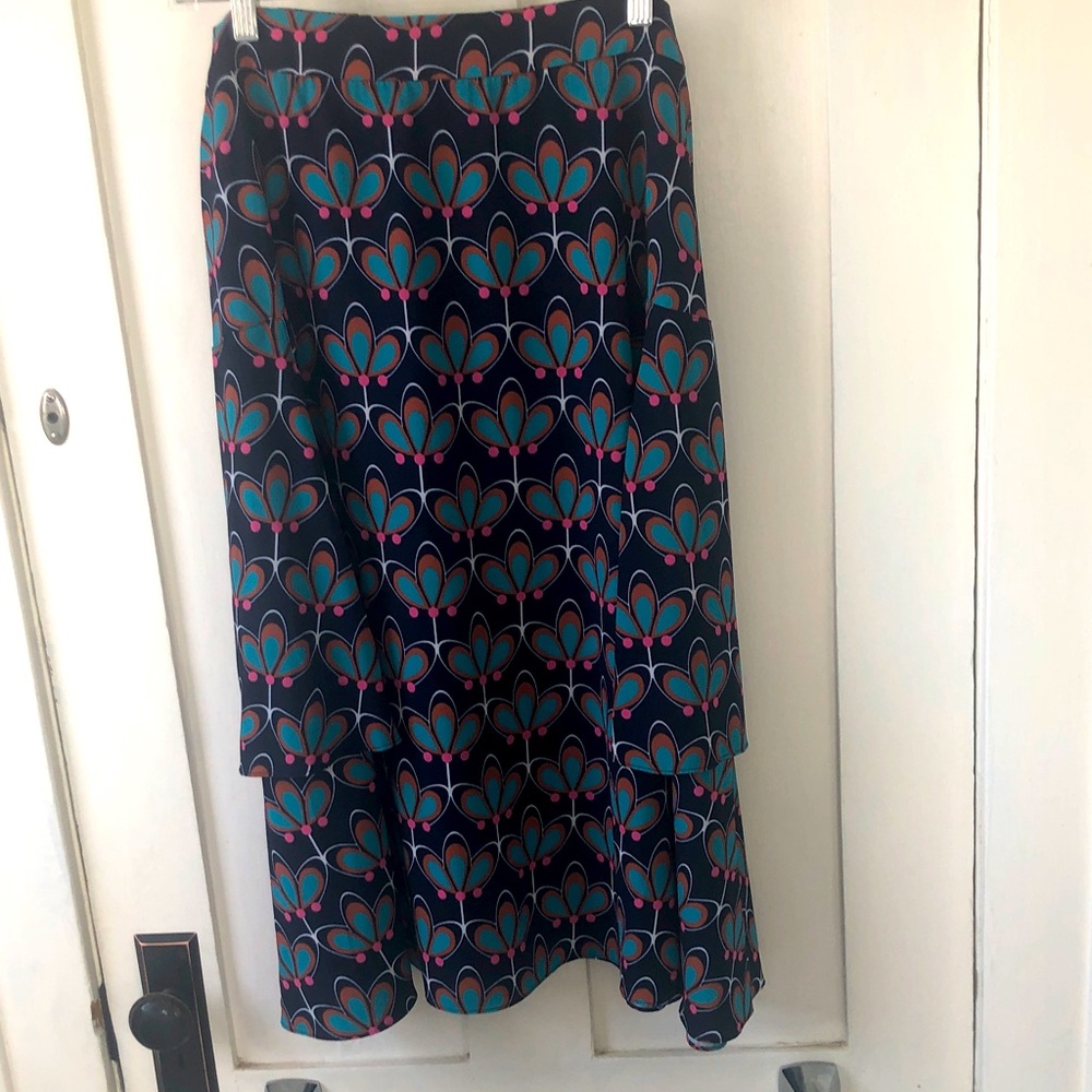 Eloquii sz 16 peacock inspired print Blue A-Line Skirt